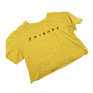 FRIENDS Yellow TV Sitcom Short Sleeve Crop Top T